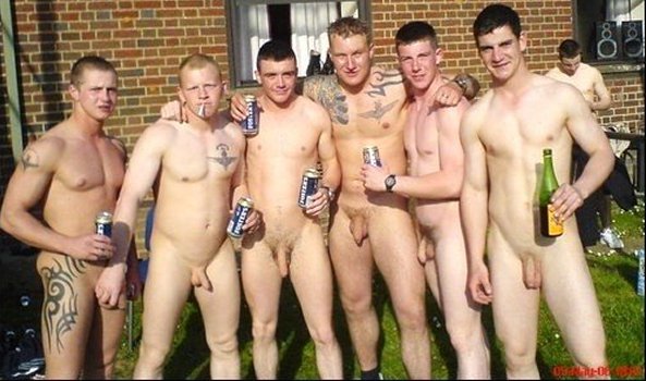 Male football players naked